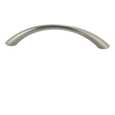 4-1/2 Bow Cabinet Pull With Narrow Middle 3-3/4 Center To Center Satin Nickel Finish